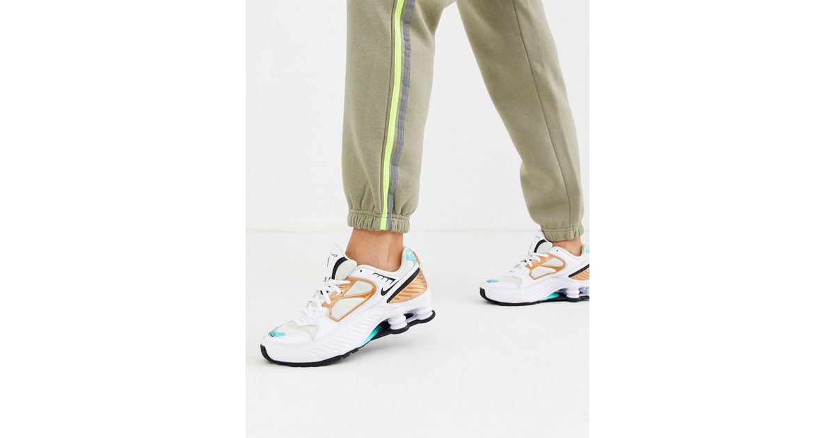 Nike Leather Shox Enigma Sneakers in White - Save 40% - Lyst