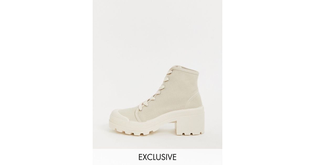 YEEZY Season 4 Stretch Canvas Lace Up Boots in Dollar | FWRD