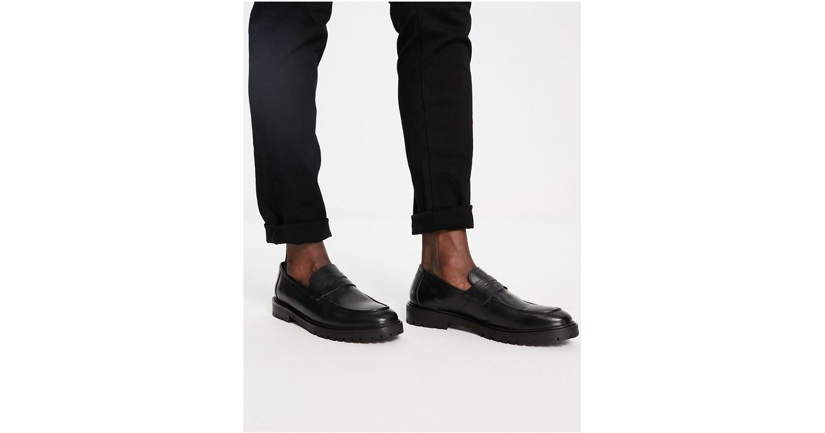 River Island Leather Chunky Loafers in for Men |