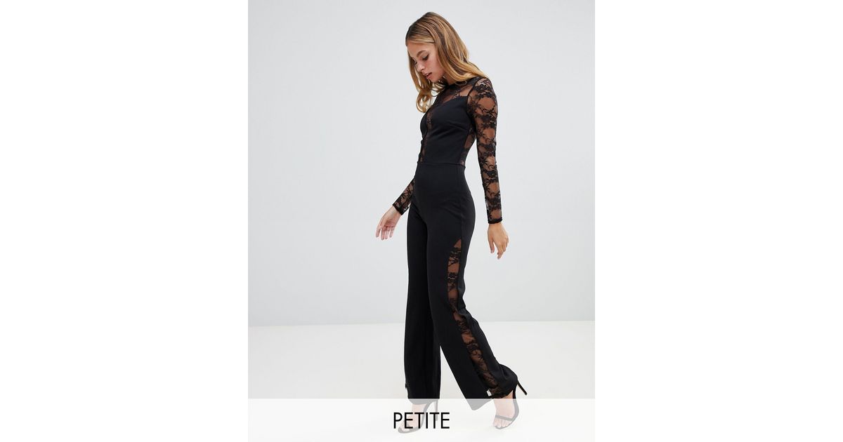 john zack petite lace sleeve jumpsuit