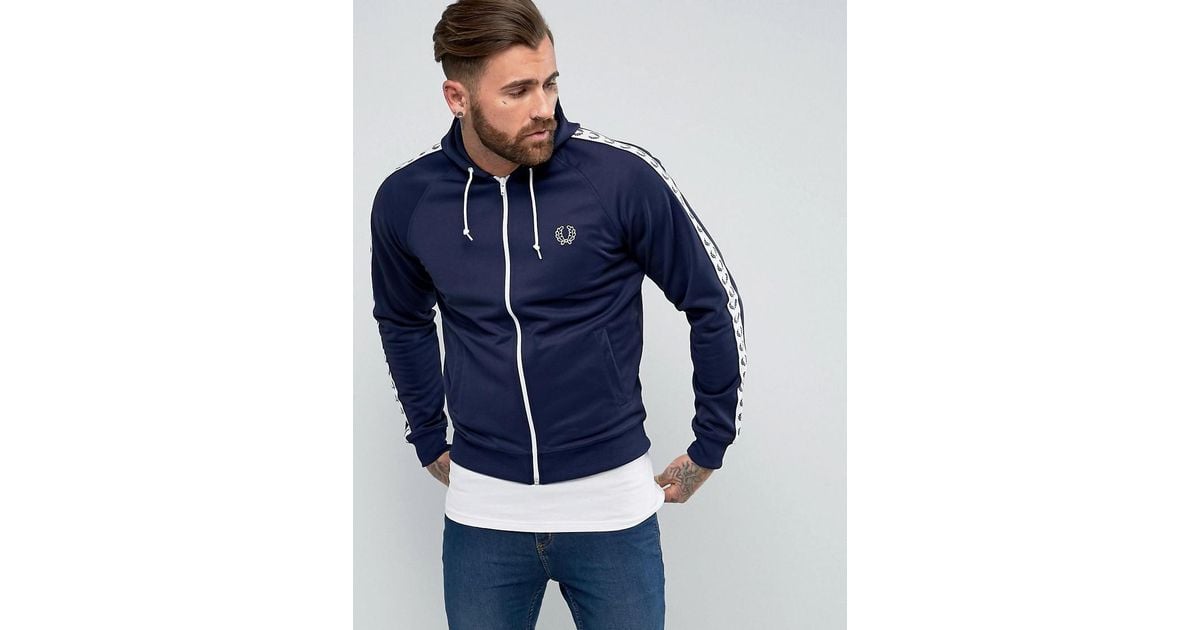 fred perry track jacket navy