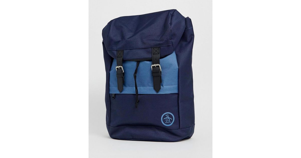 original penguin backpack in navy