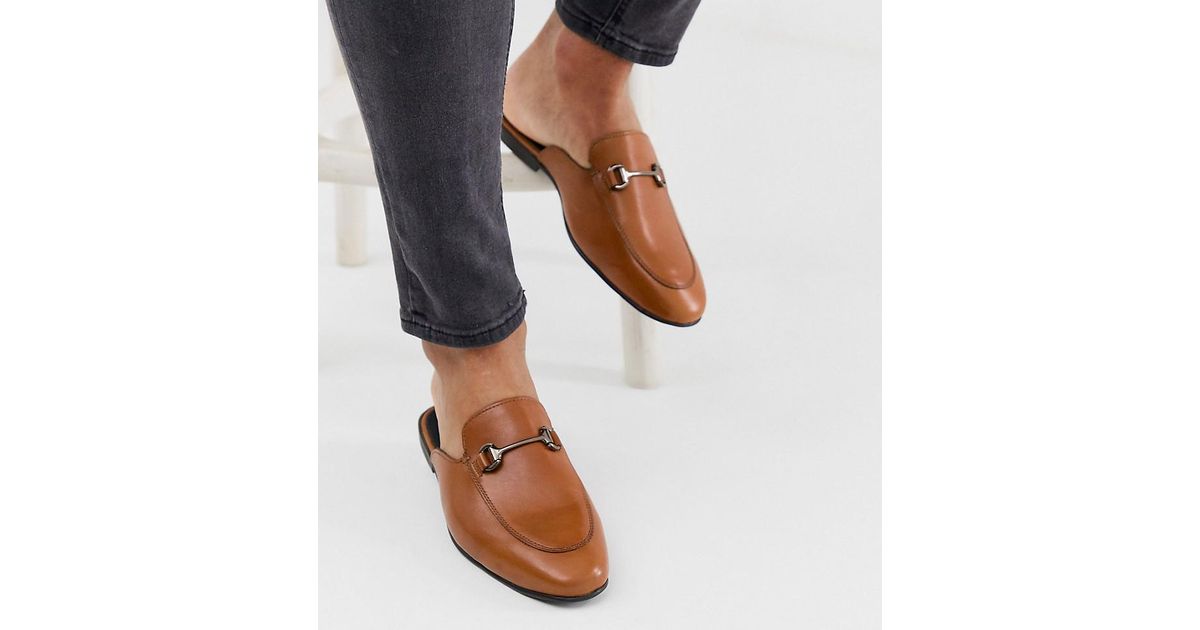 tan backless mules