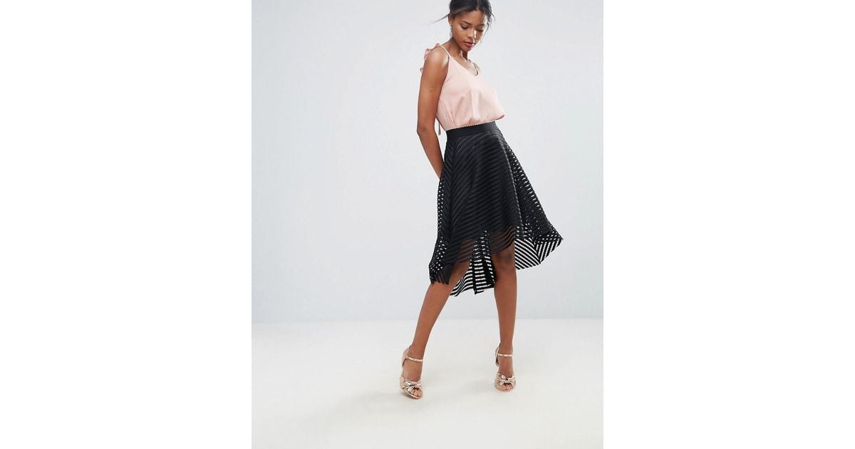 black mesh skater skirt