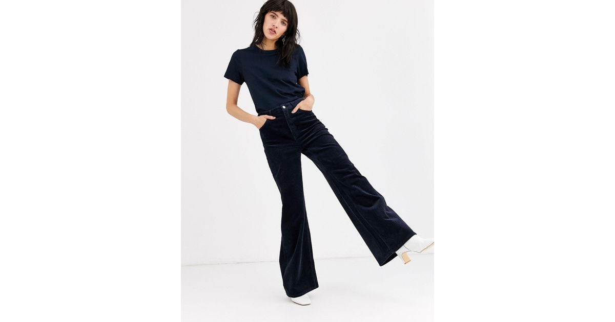 Weekday Flared Corduroy Trousers in 