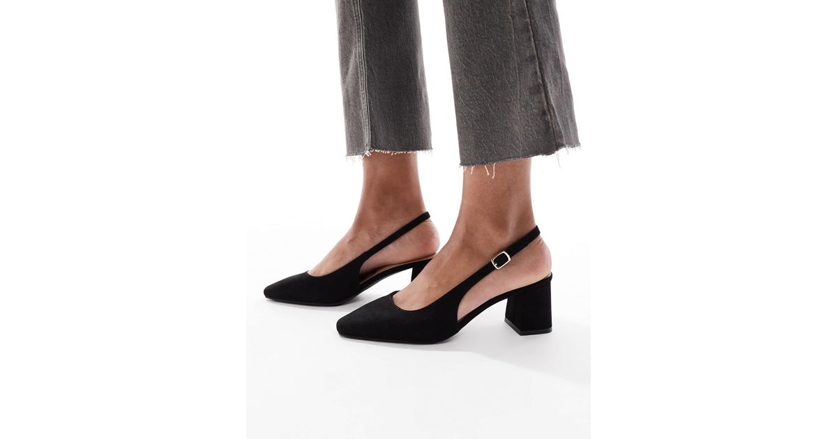 New Look Suedette Slingback Heeled Shoe in Black Lyst — free download