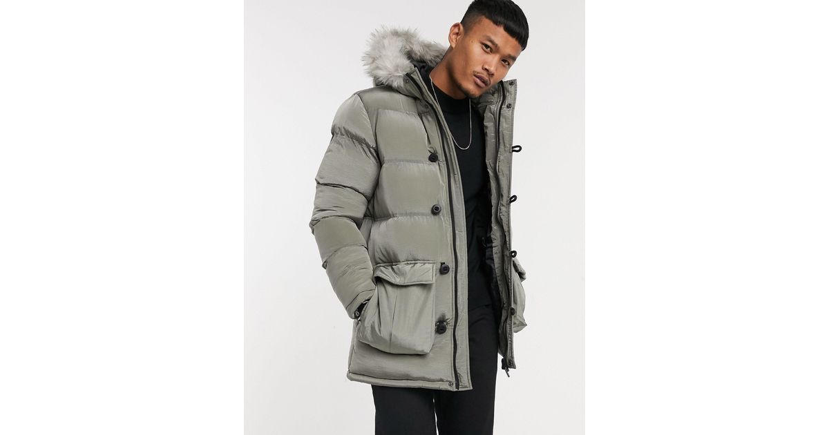 mens green parka coats with fur hood