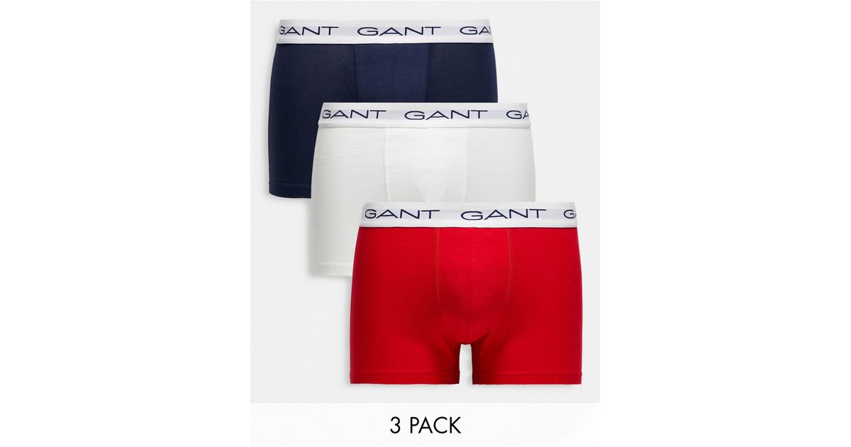 GANT – 3er-pack unterhosen in Rot für Herren | Lyst DE