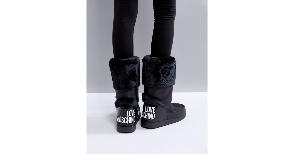 love moschino faux fur moon boots