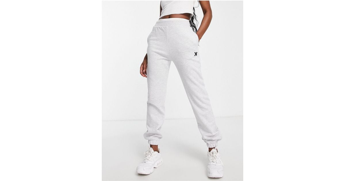 Collusion Oversized Branded Trackies in Gray (White) | Lyst Canada