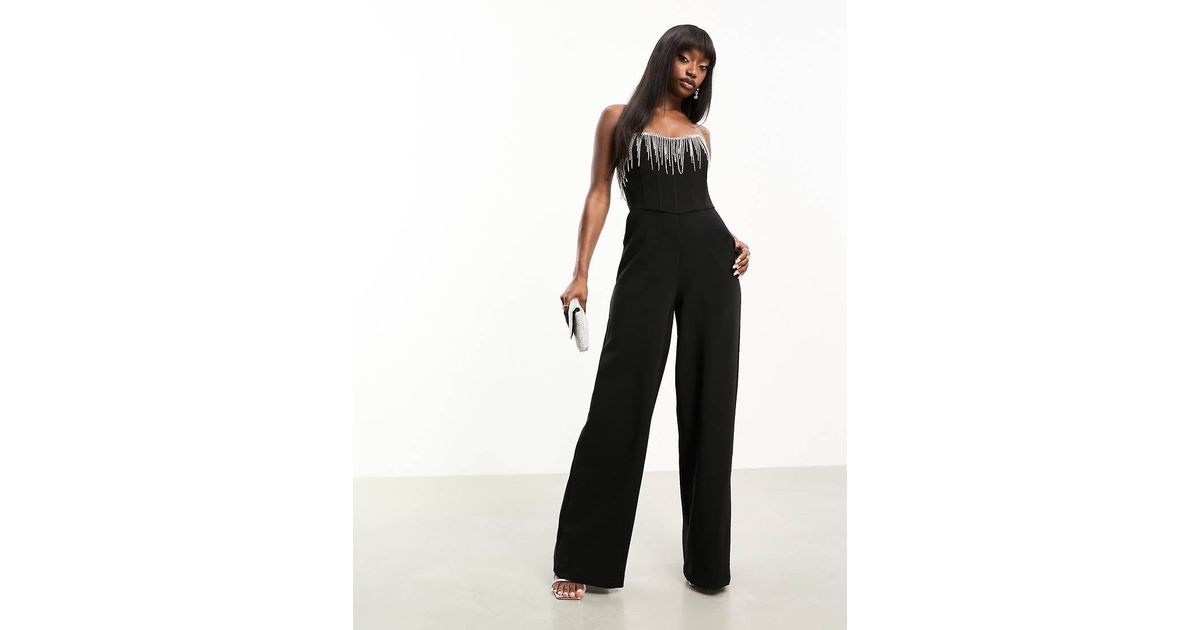 Flame orange jumpsuit with corset belt main image 0