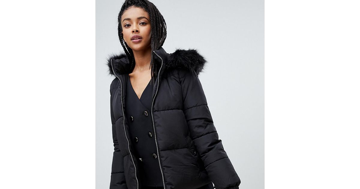 pimkie faux fur collar parka