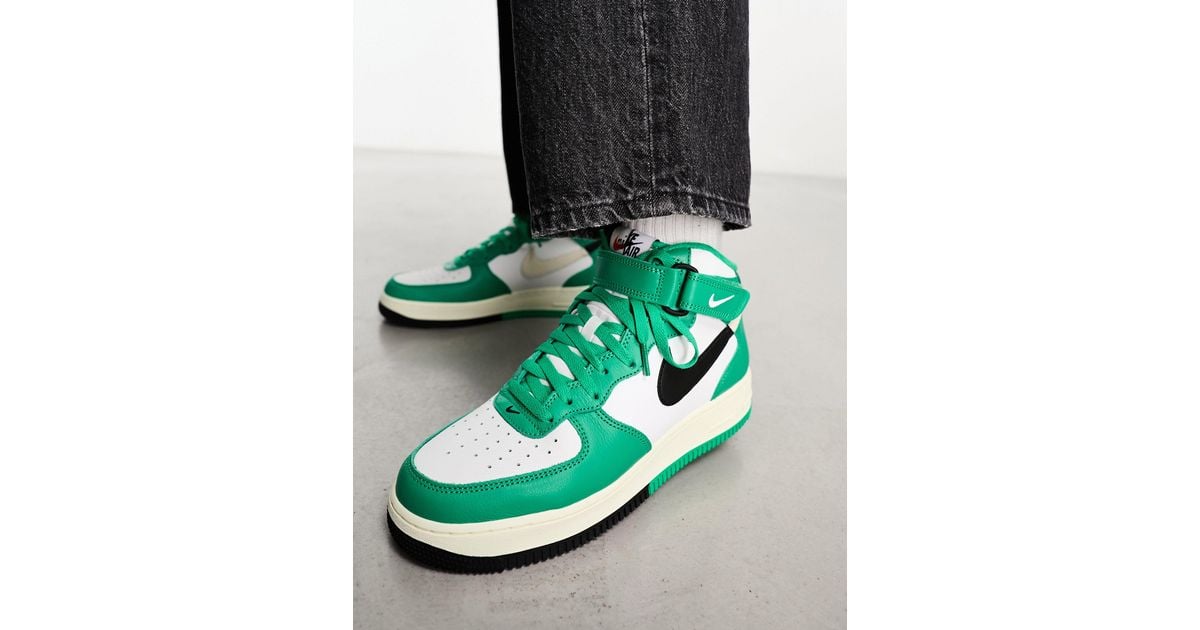 Nike Air Force 1 '07 Lv8 Mid Sneakers in Green for Men | Lyst