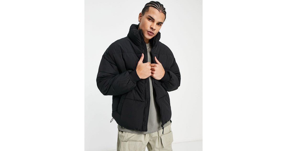 Bershka Oversized Puffer Jacket in Black for Men | Lyst
