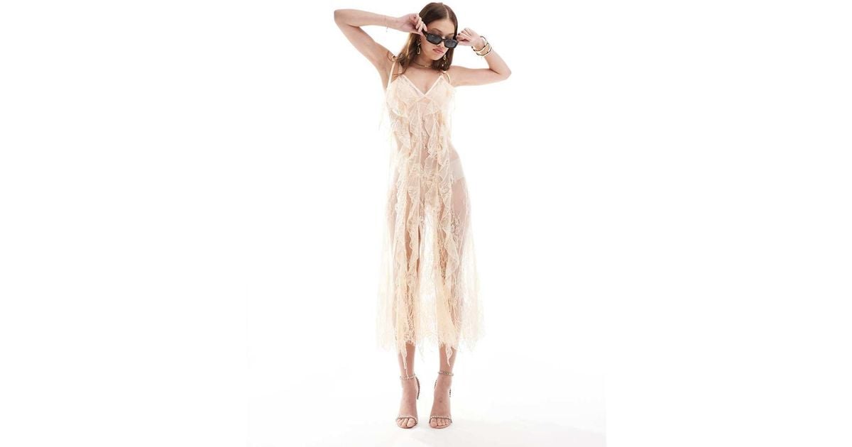 brandy melville belle lace dress Vintage Floral Lace Off Shoulder Maxi Dress main image 1