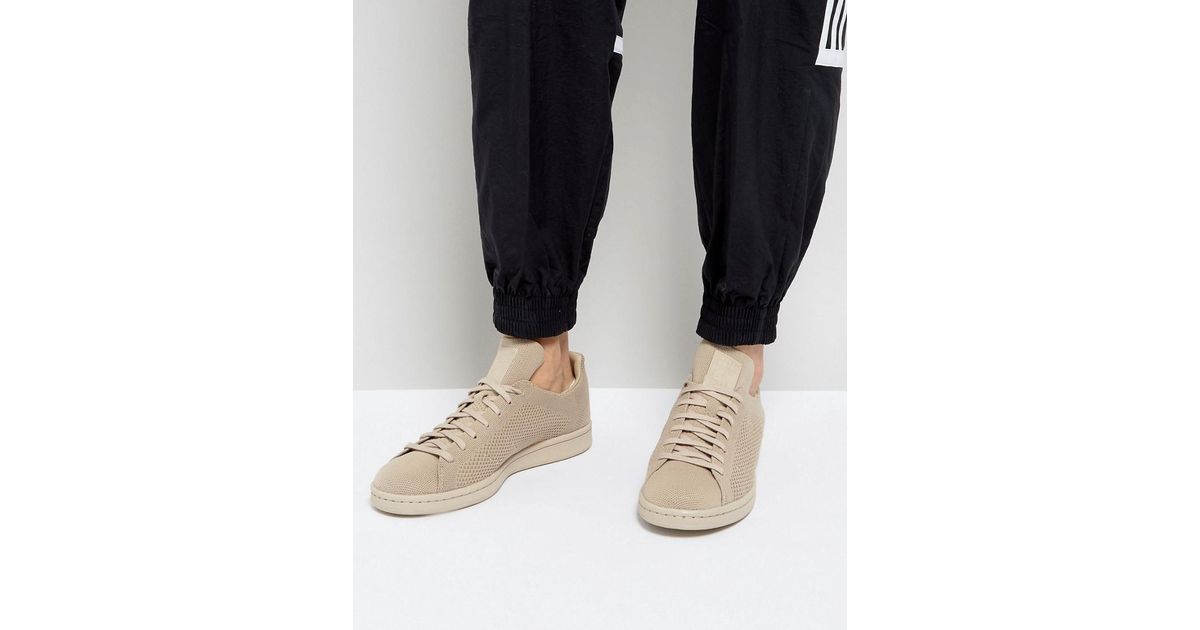 adidas Originals Leather Stan Smith Primeknit Trainers In Beige Bz0121 in  Natural for Men - Lyst
