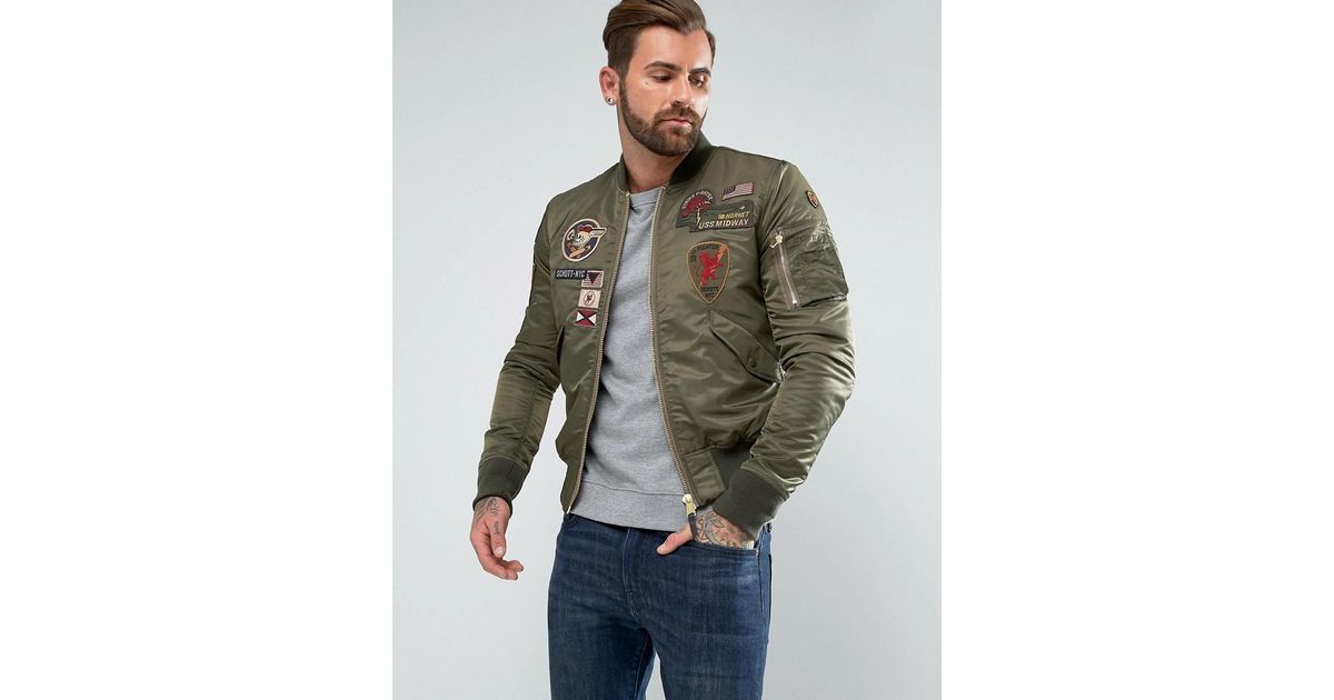 schott green bomber jacket