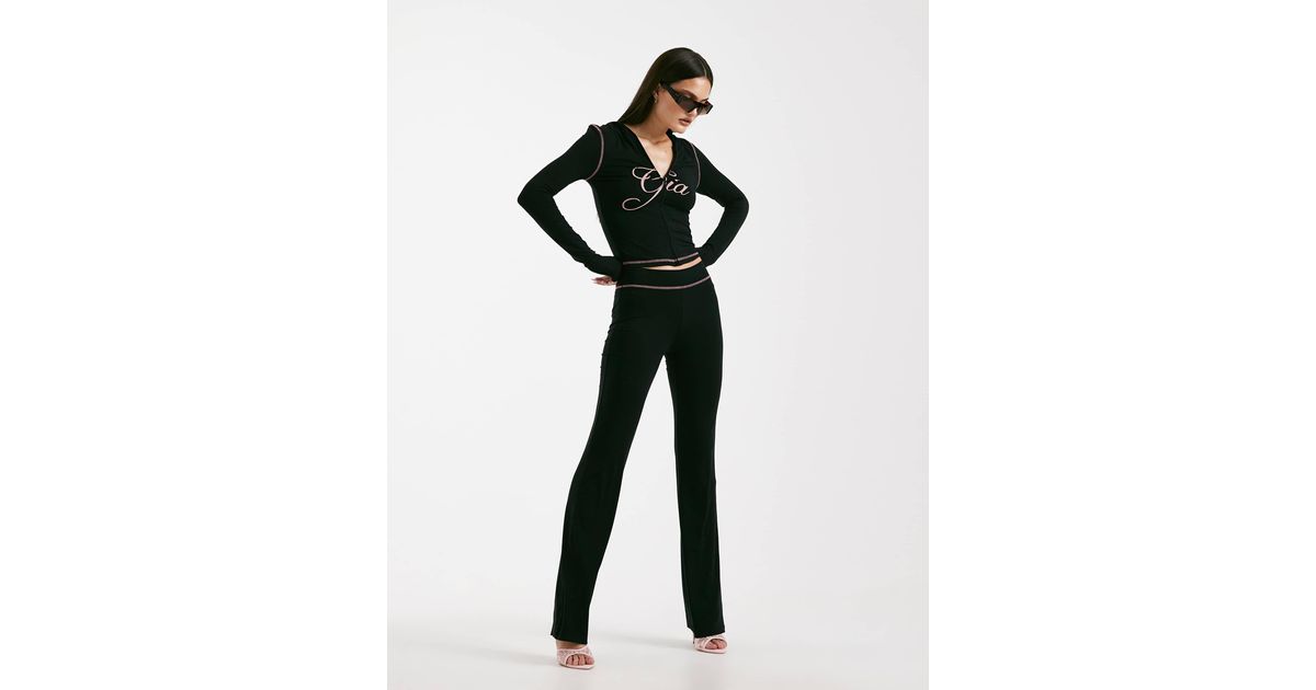 I.AM.GIA Blare Logo Back Print Contrast Stitch Track Pants in Black | Lyst