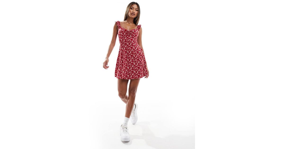 hollister red floral dress Red Floral Summer Dress Hollister