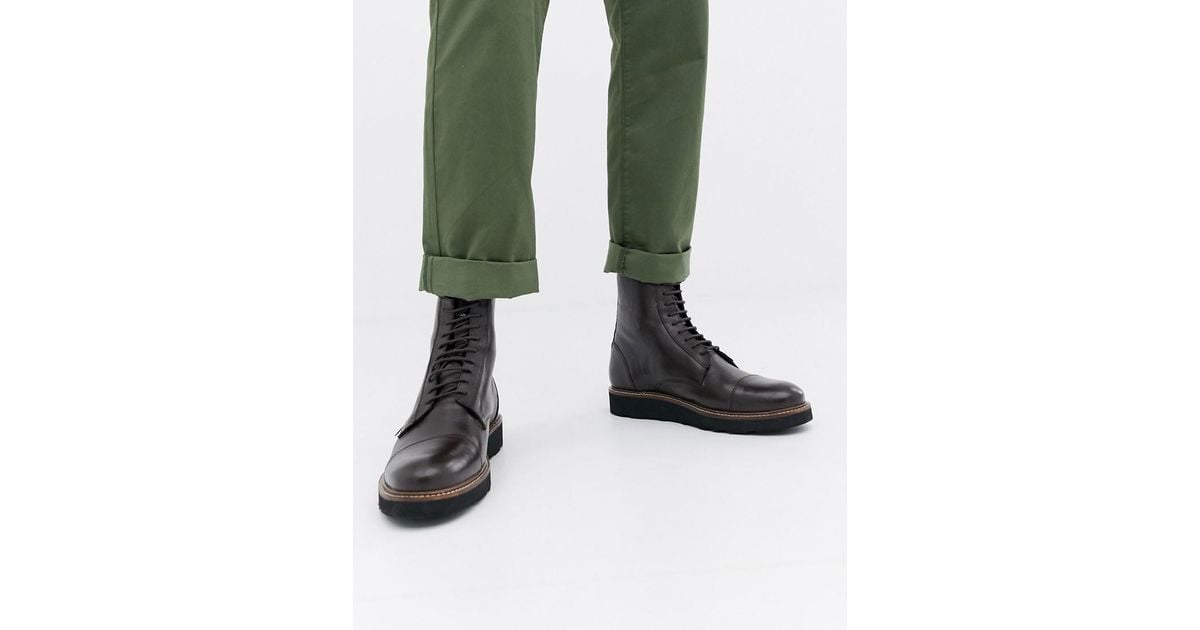 farah jeans chunky lace up shoes