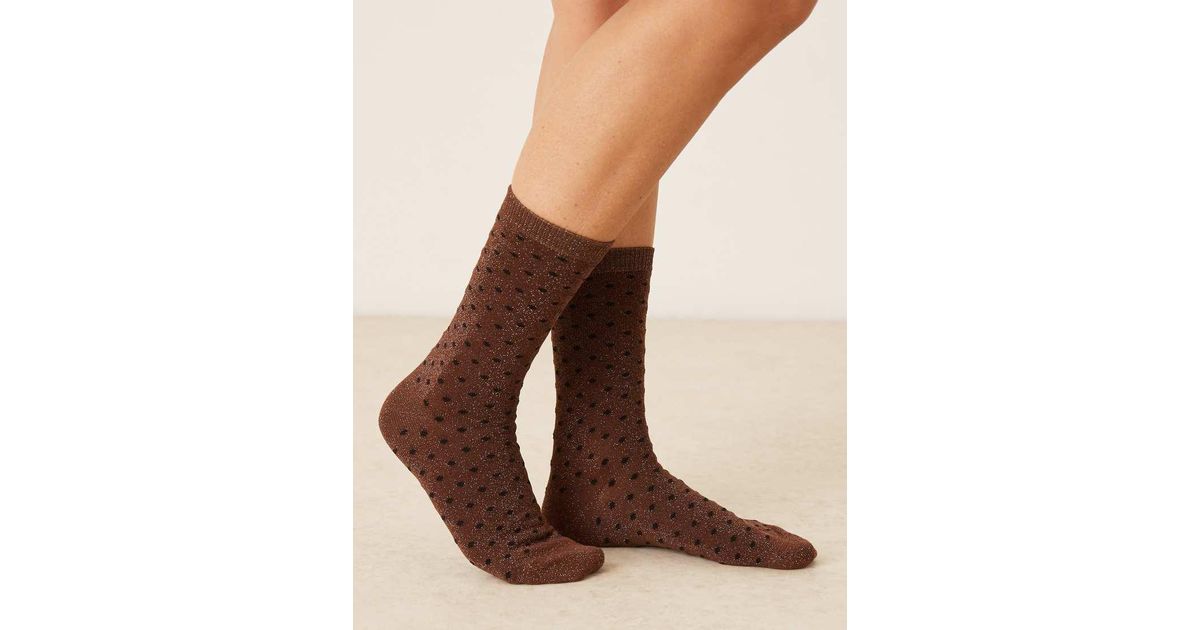 SUI AVA Peppermint Pop Socks In Brown Lyst UK sui-ava-peppermint-pop-socks-in-brown-lyst-uk