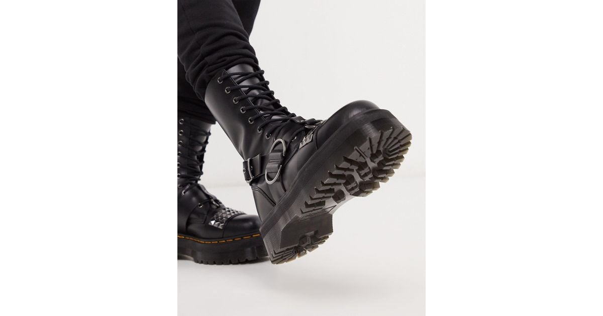 Dr. Martens Jadon Hi Stud 10 Eye Boots in Black for Men Lyst UK