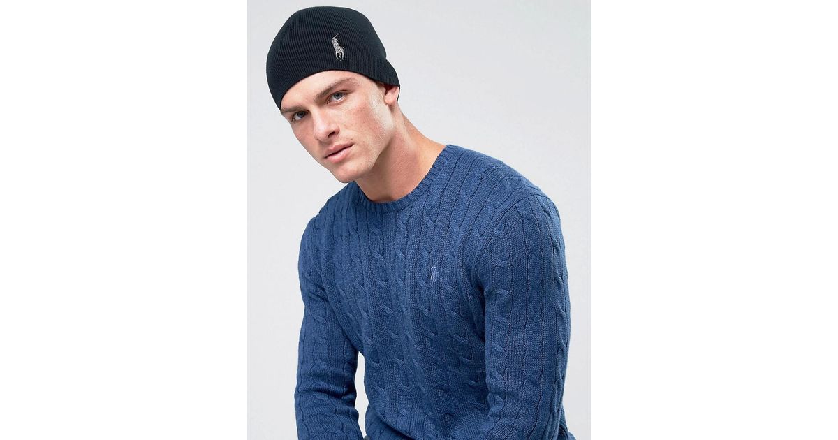 ralph lauren ribbed beanie