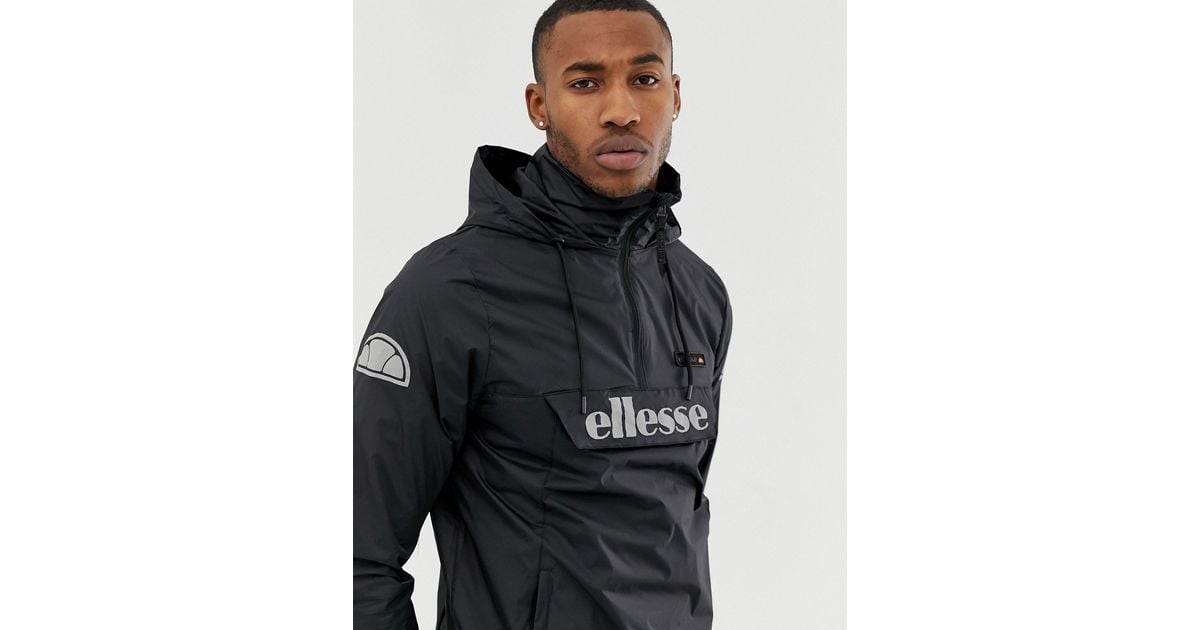 Ellesse Synthetic Ion Overhead Jacket With Reflective Logo in Black for Men  | Lyst