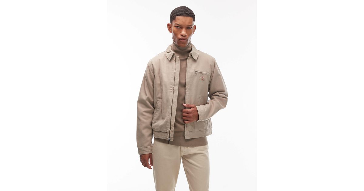 Veste à Capuche Dickies Hilham En Toile De Coton Beige Pour Homme - Taille Unique - Neuf Avec étiquettes
