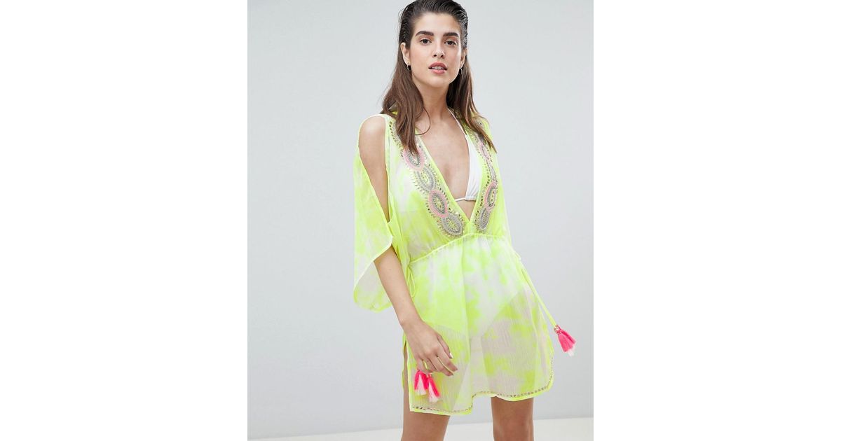 embellished beach cover up