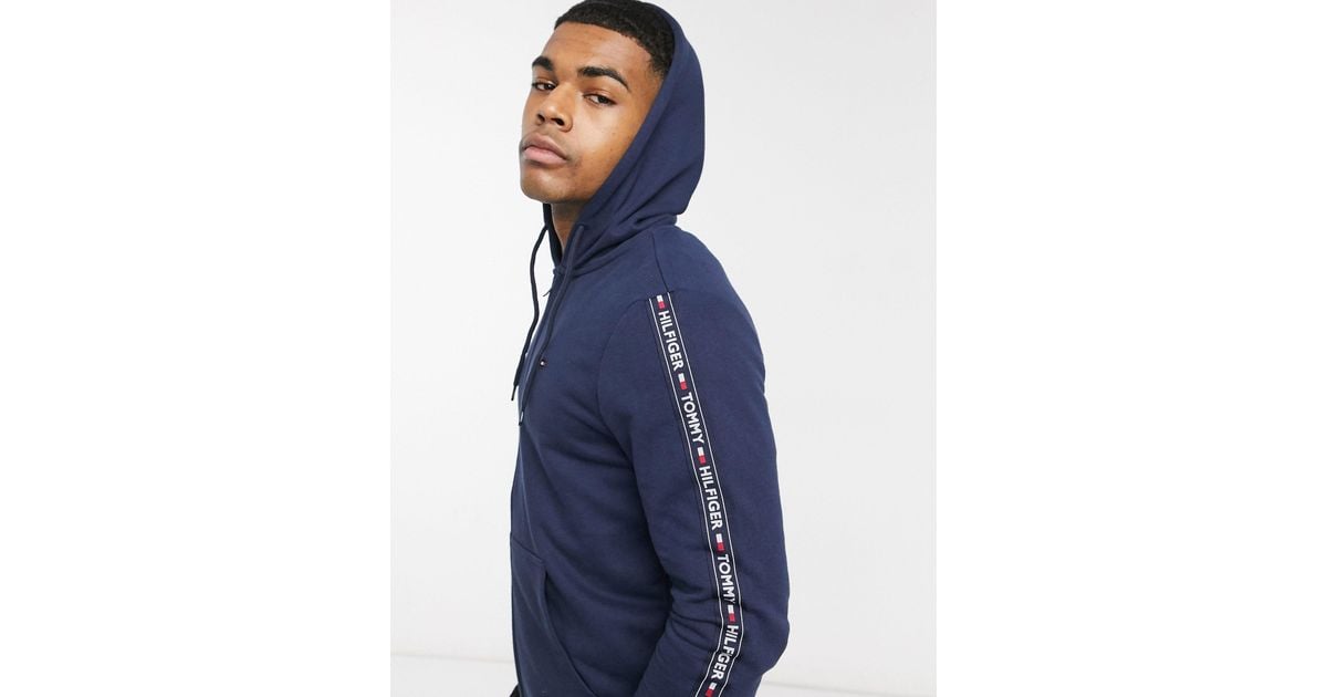 Tommy Hilfiger Authentic Full Zip Lounge Hoodie With Side Logo Taping in Blue for Men Lyst UK