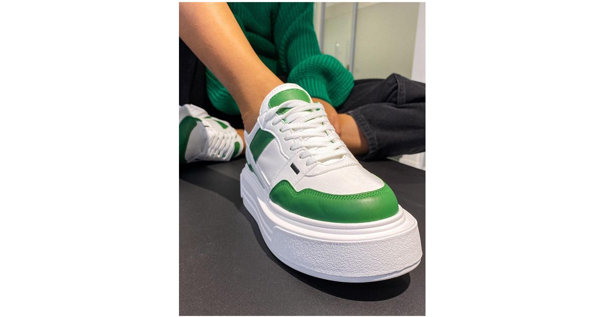 TOPSHOP Cameo Lace Up Sneakers Green | Lyst