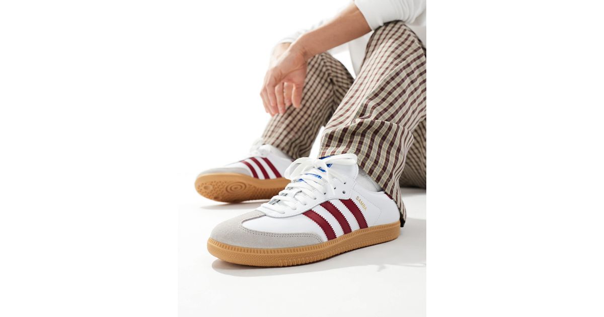 Samba og - baskets - blanc et bordeaux adidas Originals | Lyst