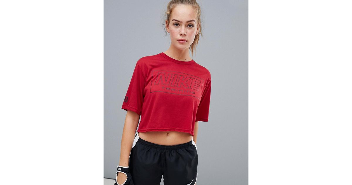 burgundy nike crop top