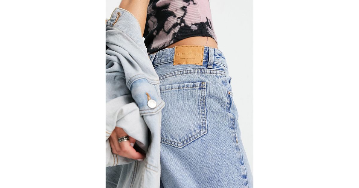 Bershka Petite baggy Low Rise Jean in | Lyst