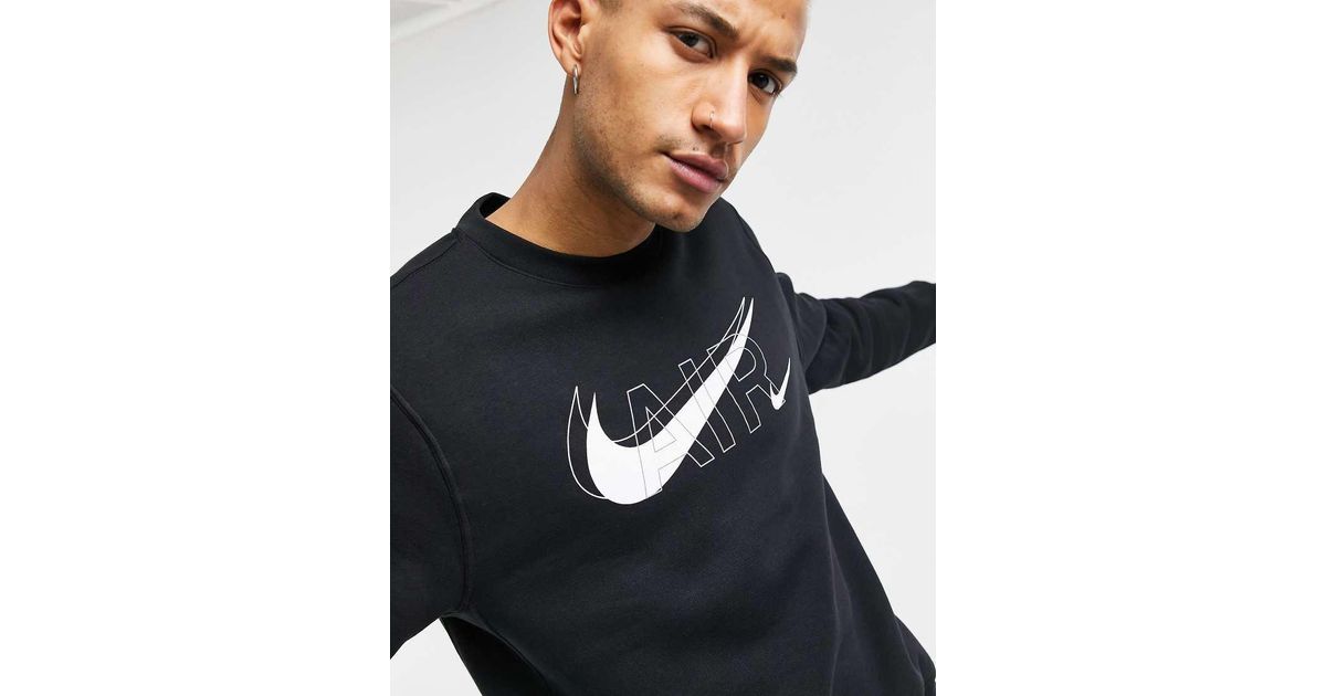 Nike Air Print Pack Crew Neck Sweat in Black for Men Lyst UK