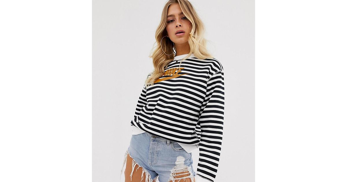 nike stripe and gold sweatshirt
