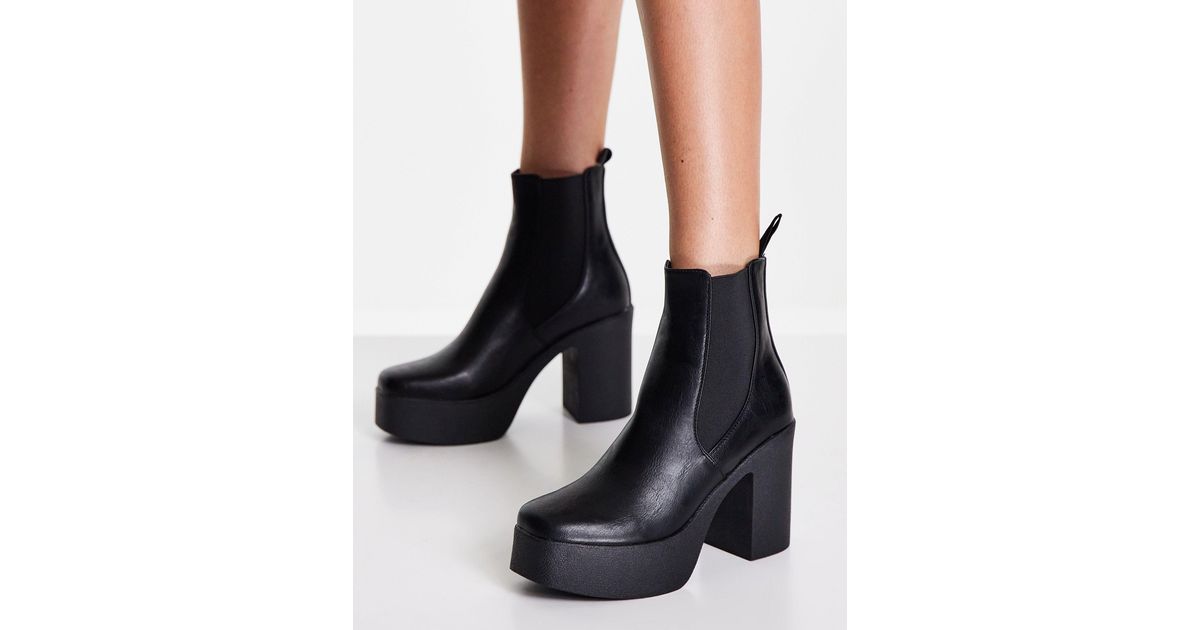 LAMODA Chunky Chelsea Boots in Black - Lyst