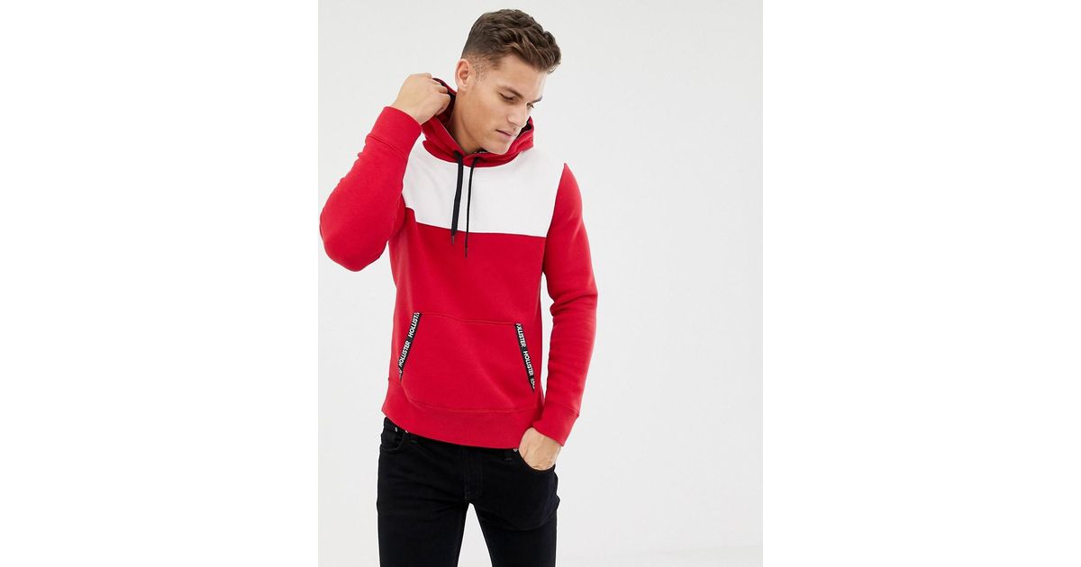 red and blue hollister hoodie