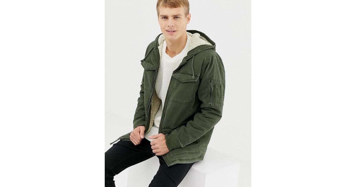 Hollister Cotton Twill Workwear Jacket in Green for Men - Lyst