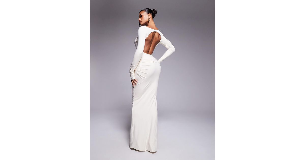 Oh Polly Regine Open Back Maxi Dress in Grey | Lyst Australia Oh Polly Regine Open Back Maxi Dress in Grey | Lyst Australia