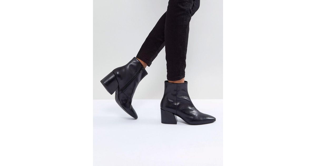 Vagabond Olivia Black Leather Ankle Boot - Lyst