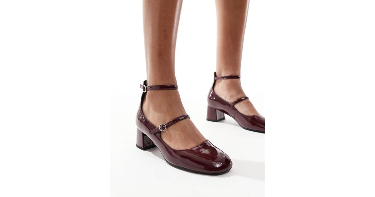 Babies a bride cheville et talon bordeaux New Look en coloris Marron Lyst