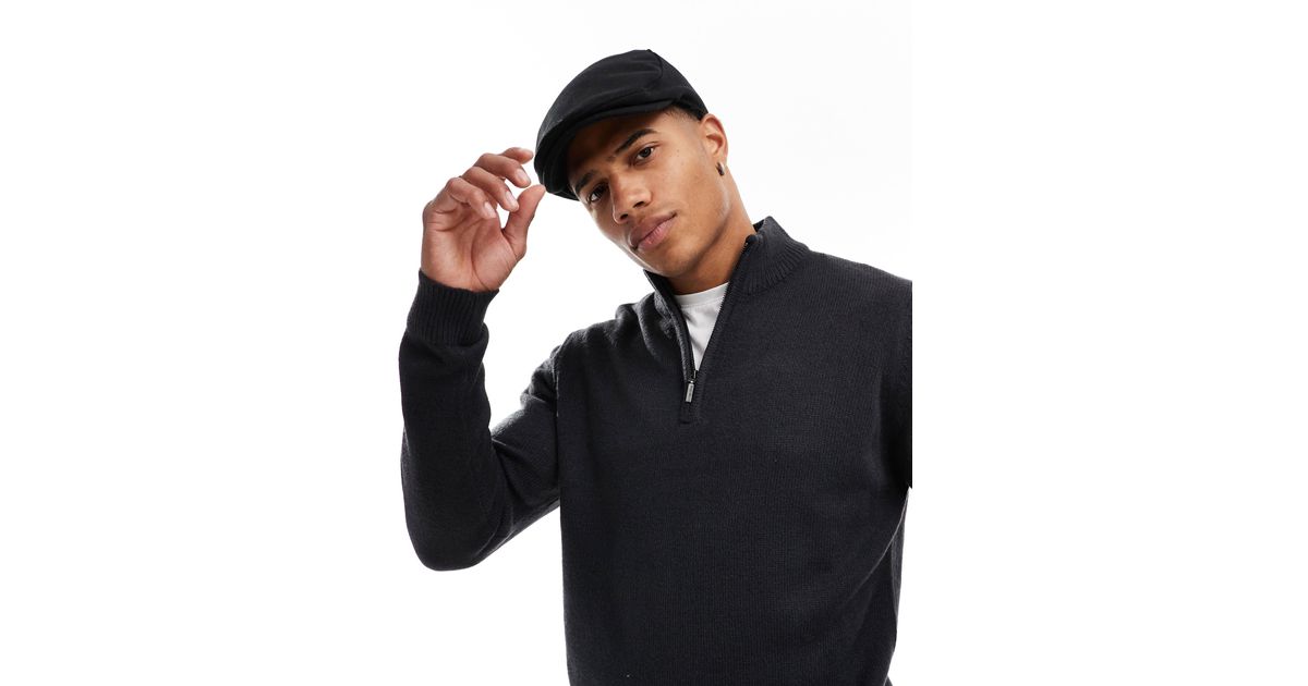 ASOS Flat Cap in Black for Men Lyst
