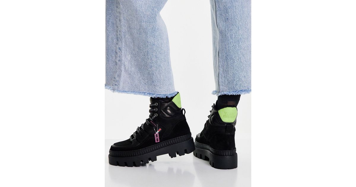 Botas negras Tommy Hilfiger de Ante de color Negro | Lyst
