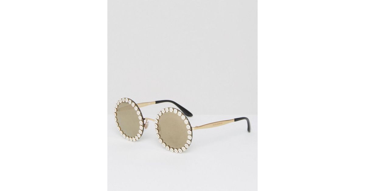 dolce & gabbana 49mm round sunglasses