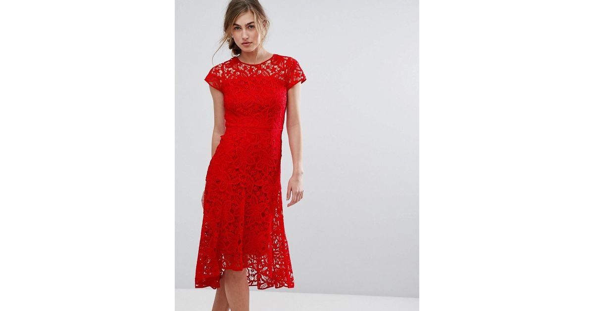 coast red lace dress