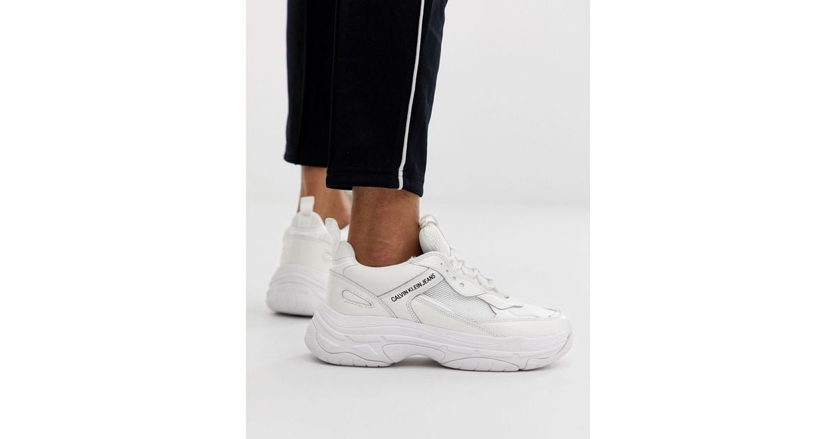 Calvin Klein Marvin Chunky Trainers in White for Men | Lyst Canada