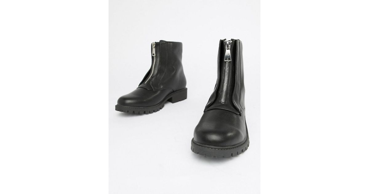 zip up flat boots