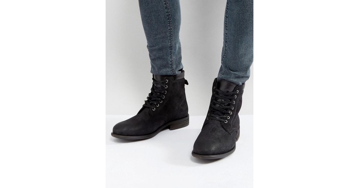 aldo black lace up boots